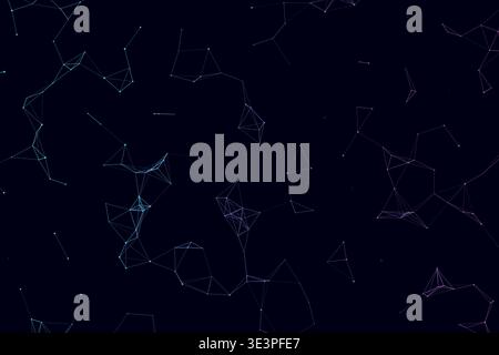 Background della tecnologia di rete Plexus digitale astratta, linee di punti connessi brillanti sfondo vettoriale dati di intelligenza artificiale blockchain Illustrazione Vettoriale