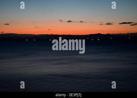 Sunrise, Shiretoko, Rausu, Hokkaido Giappone. Foto Stock