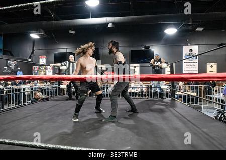 Xtreme intense Championship Wrestling XICW più forte che mai a One Eyed Jacks a Shelby Twp, Michigan, il 15 marzo 2026 Foto Stock