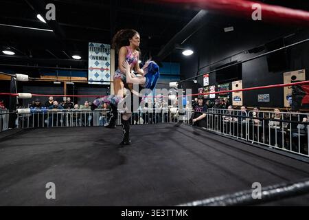 Xtreme intense Championship Wrestling XICW più forte che mai a One Eyed Jacks a Shelby Twp, Michigan, il 15 marzo 2026 Foto Stock