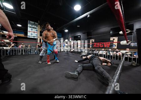 Xtreme intense Championship Wrestling XICW più forte che mai a One Eyed Jacks a Shelby Twp, Michigan, il 15 marzo 2026 Foto Stock