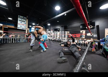 Xtreme intense Championship Wrestling XICW più forte che mai a One Eyed Jacks a Shelby Twp, Michigan, il 15 marzo 2026 Foto Stock