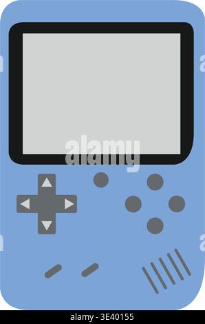 Icona Vector della console di gioco portatile vintage. Clip Art da gioco portatile retrò Illustrazione Vettoriale