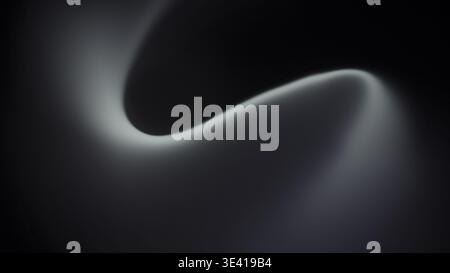 Forma d'onda astratta fluente in bianco e nero. Sfondo dinamico sfocato full frame con risoluzione 4K. Foto Stock
