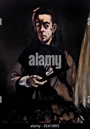 Une dame à sa fenêtre (étude) - Una signora alla sua finestra (studio) 1865 di Edouard Manet (1832 - 1883) Musée d'Orsay, museo a Parigi, Francia. Olympia è un dipinto ad olio del 1863 di Édouard Manet, Foto Stock