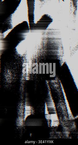 Texture glitch con distorsione Scanline e disturbo monocromatico Foto Stock