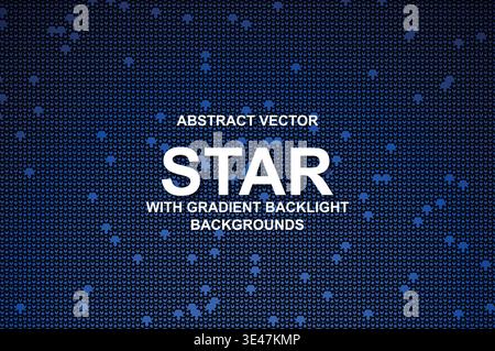 Sfondo astratto Vector Star Grid, futuristico Cyberpunk Mesh con retroilluminazione a gradiente al neon e Modern Typography Tech poster Design Illustrazione Vettoriale