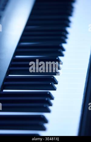 Dettagli dei tasti del piano. Strumento musicale. Musica classica jazz pop rock Foto Stock