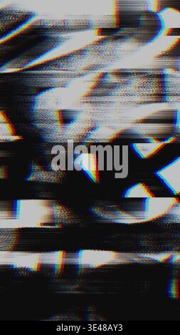 Texture glitch con RGB Split e Scanline Distortion Overlay Foto Stock