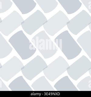 Motivo senza cuciture con silhouette grigie di lattine di vernice per la ristrutturazione della casa. Ornamento geometrico su sfondo isolato. Minimalista astratto Foto Stock