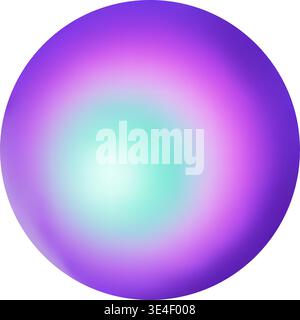 Sfera luminosa astratta con sfumature viola e tè. Perfetto per temi futuristici, fantascientifici o magici. Ideale per sfondi, elementi dell'interfaccia utente, o Illustrazione Vettoriale