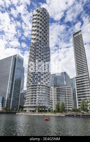 One Park Drive Wolkenkratzer und moderne Architektur a Canary Wharf Foto Stock