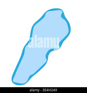 Silhouette del paese del Libano. Sagoma della mappa vettoriale. Forma blu liscia come gocce d'acqua o schizzi Illustrazione Vettoriale