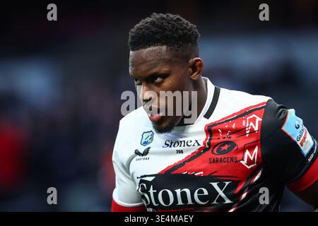 LONDRA, Regno Unito - 28 marzo 2026: Maro Itoje dei Saracens durante la partita di rugby in Premiership Saracens e Northampton Saints al Tottenham Hotspur Stadium (credito: Craig Mercer/ Alamy Live News) Foto Stock