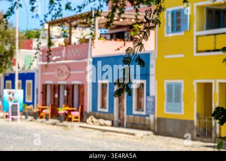 Sal Rei la città principale su Boa Vista, Capo Verde / Isole Cabo Verde Foto Stock