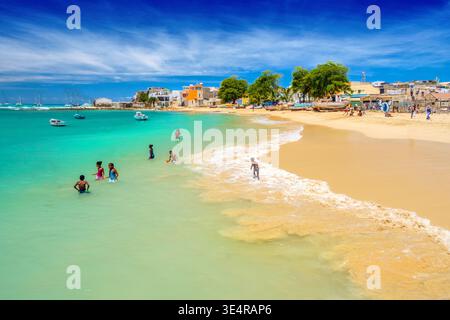 Spiaggia , Sal Rei, Boa Vista, Capo Verde / Isole Cabo Verde Foto Stock