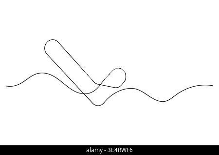 Selezionare il segno di spunta tenendo la mano il segno di spunta nel disegno a linea continua Illustrazione Vettoriale