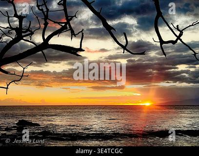Maui tramonto Foto Stock