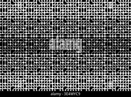 Meta-palle collegate con effetto di scomparsa. Dissolvenza della consistenza delle forme amorfe irregolari. Gocce di liquido collegate, molecole o sfondo di transizione cellulare. Illustrazione grafica vettoriale. Illustrazione Vettoriale