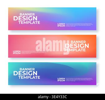 Set di modelli di progettazione banner astratti. Stile minimalista dell'intestazione orizzontale Illustrazione Vettoriale