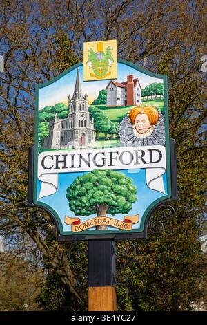 Londra, Regno Unito - 17 marzo 2026: Bellissimo cartello nella città di Chingford a Londra, Regno Unito. Foto Stock