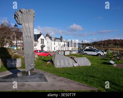 Arisaig, Lochaber, Scozia, Regno Unito. 28 settembre 2025. Il memoriale di Arisaig, dedicato ai soldati cecoslovacchi Foto Stock