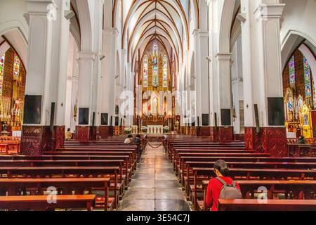 L'interno della Cattedrale di San Giuseppe ad Hanoi, Vietnam. Foto Stock