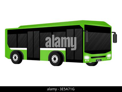 Autobus cittadino. Bus intelligente. Autobus di trasporto. Illustrazione vettoriale. Illustrazione Vettoriale
