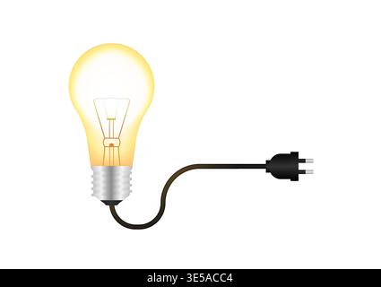 Lampadina. Illustrazione vettoriale isolata su sfondo bianco. Illustrazione Vettoriale