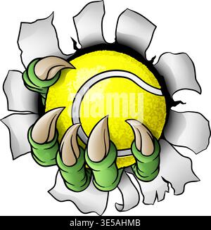 Artiglio da tennis Cartoon Monster Animal Hand Illustrazione Vettoriale