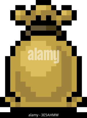 Icona sacco a sacco Pixel Art Design Illustrazione Vettoriale