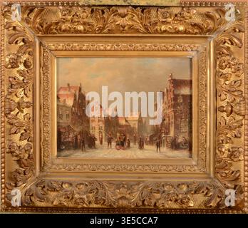 Petrus Gerardus Vertin - Wintergezicht di Amsterdam Foto Stock