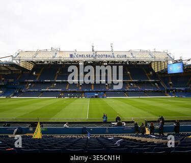 Londra, Regno Unito. 1 aprile 2026. LONDRA, INGHILTERRA - 1° APRILE: Vista generale all'interno del terreno prima della partita di secondo livello della UEFA Womens Champions League 2025/26 tra Chelsea e Arsenal allo Stamford Bridge il 1° aprile 2026 a Londra, Inghilterra. Credito: SPP Sport Press Photo. /Alamy Live News Foto Stock