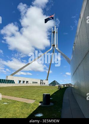 Al Parlamento, l'edificio della capitale, a Canberra, in Australia. Foto Stock