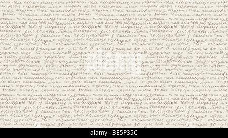 Motivo senza cuciture testo scritto a mano beige retro, trama note script inchiostro, calligrafia illeggibile pagina scritta, illustrazione sfondo vettoriale astratta Illustrazione Vettoriale