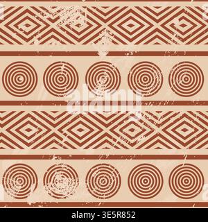 Motivo senza cuciture dei nativi del sud-ovest. Sfondo di design etnico tribale geometrico dei nativi americani. Illustrazione vettoriale. Illustrazione Vettoriale