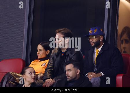 AMSTERDAM - Memphis Depay in tribuna durante l'amichevole internazionale tra Paesi Bassi e Norvegia alla Johan Cruijff Arena il 27 marzo 2026 ad Amsterdam, Paesi Bassi. MAURICE VAN STEEN/ANP Foto Stock