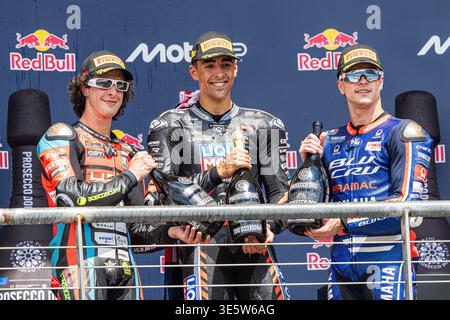 29 marzo 2026, Austin, Texas, USA: Mot2 vince in azione dopo la gara di Moto2 durante il Red Bull Grand Prix degli Stati Uniti sul circuito delle Americhe di Austin, Texas. (Credit Image: © Dan Wozniak/ZUMA Press Wire) SOLO PER USO EDITORIALE! Non per USO commerciale! Foto Stock