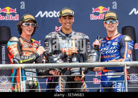 29 marzo 2026, Austin, Texas, USA: Mot2 vince in azione dopo la gara di Moto2 durante il Red Bull Grand Prix degli Stati Uniti sul circuito delle Americhe di Austin, Texas. (Credit Image: © Dan Wozniak/ZUMA Press Wire) SOLO PER USO EDITORIALE! Non per USO commerciale! Foto Stock