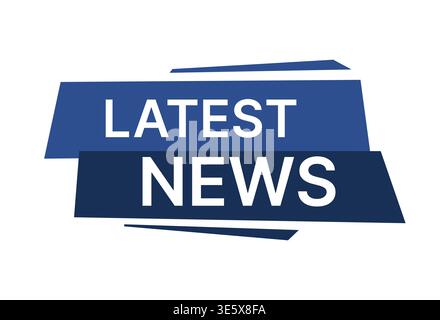 Il logo delle ultime notizie è caratterizzato da uno stile moderno e audace, ideale per titoli di prima pagina, branding multimediale, grafica broadcast e piattaforme di notizie digitali. Vettore Illustrazione Vettoriale