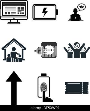 Tecnologia didattica e interazione Illustrazione Vettoriale