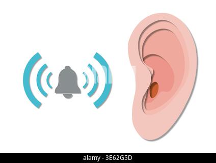 Tinnito, illustrazione concettuale. Foto Stock