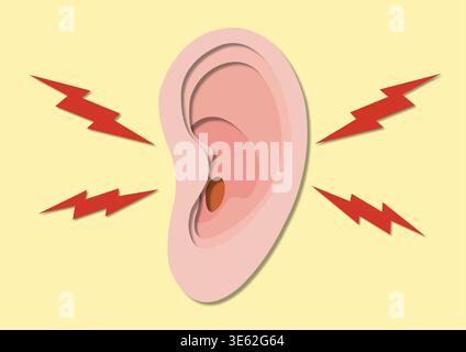Earache, illustrazione concettuale. Foto Stock