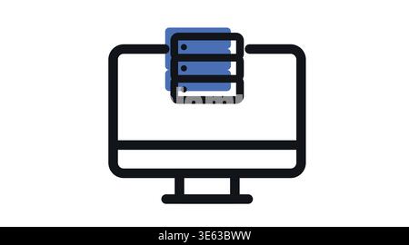 Icona del data center e dell'infrastruttura server Illustrazione Vettoriale