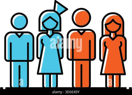 Versatile pacchetto di illustrazioni Lifestyle, personaggi umani e icone decorative minimaliste Illustrazione Vettoriale