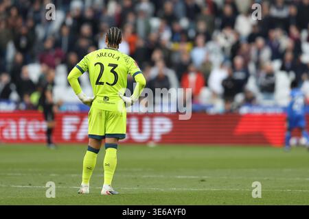 Londra, Regno Unito. 5 aprile 2026. LONDRA, INGHILTERRA, 5 APRILE: Alphonse areola del West Ham United durante la partita di fa Cup tra West Ham United e Leeds United al London Stadium il 5 aprile 2026 a Londra, Inghilterra (foto di Alexander Canillas/Sports Press Photo) credito: SPP Sport Press Photo. /Alamy Live News Foto Stock