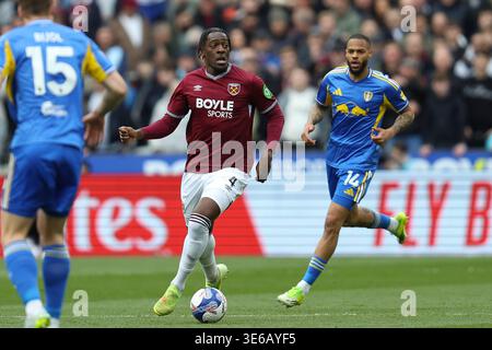 Londra, Regno Unito. 5 aprile 2026. LONDRA, INGHILTERRA, 5 APRILE: Axel Disasi del West Ham United durante la partita di fa Cup tra il West Ham United e il Leeds United al London Stadium il 5 aprile 2026 a Londra, Inghilterra (foto di Alexander Canillas/Sports Press Photo) credito: SPP Sport Press Photo. /Alamy Live News Foto Stock