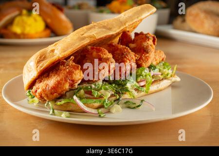 Una vista di un po boy sandwich. Foto Stock