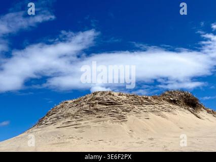 Duna di sabbia scolpita dal vento a Cape Cod National Seashore, Provincetown, Massachusetts. Foto Stock