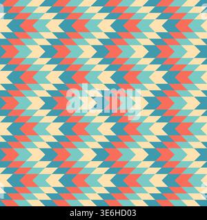 Sfondo geometrico astratto senza cuciture con colorate forme a freccia, perfetto per tessuti e carta da parati Illustrazione Vettoriale